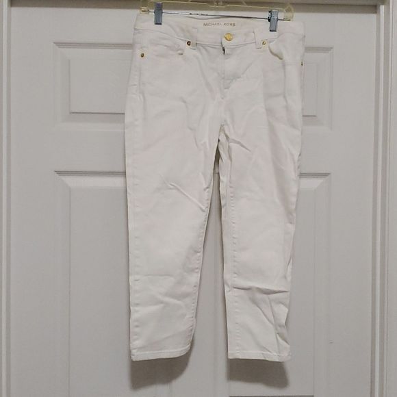 Michael Kors Denim - MICHAEL KORS white cropped jeans